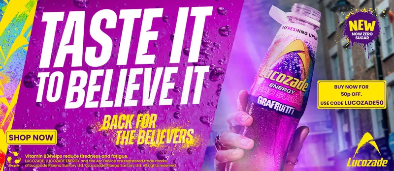 50p off Lucozade Grafruitti