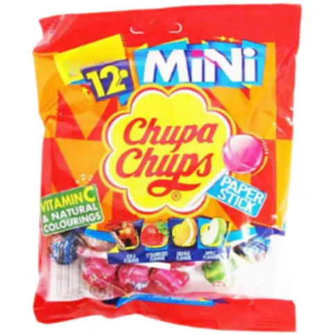 Chupa Chups 12 Assorted Flavour Mini Lollipops 72g