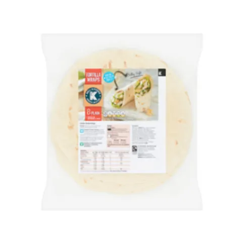 Deli Kitchen 8 Tortilla Wraps Plain 496g