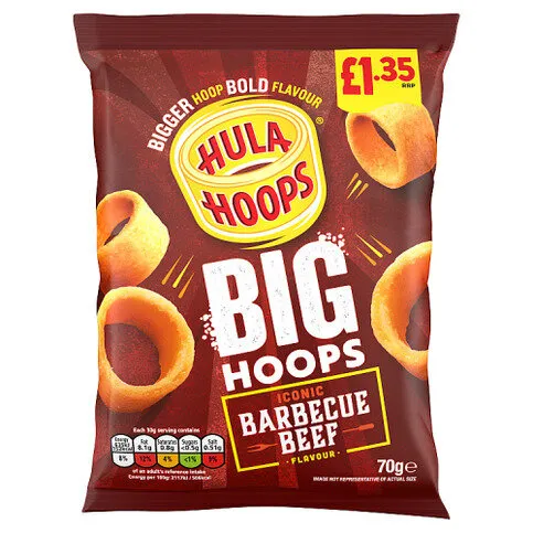 Hula Hoops Iconic Barbecue Beef Flavour Hoops 70g