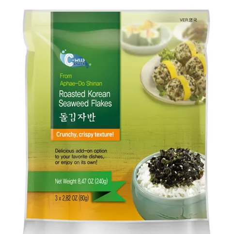 C-Weed Snack Roasted Korean Seaweed Flakes, 3 x 80g (BB 19/5/26)