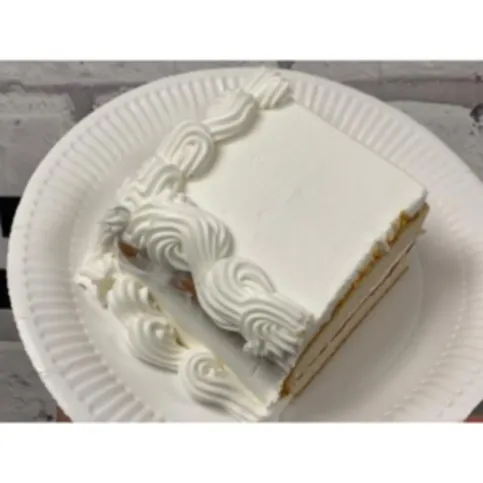 Large White Birthday Cake Slice