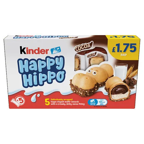 Kinder Happy Hippo Biscuit Cocoa 5 Pieces
