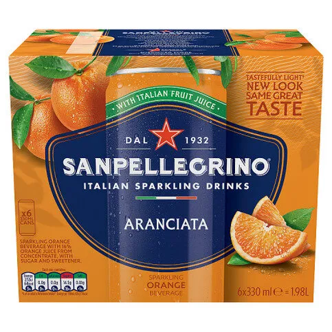 San Pellegrino Sparkling Orange Beverage 6 x 330ml (1.98L)